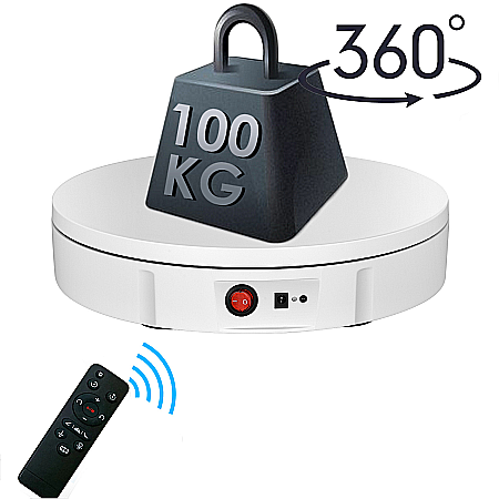 Masa foto motorizata 30 cm, Alba, greutate suportata 100 kg, rotativa 360 Grade cu telecomanda [1]