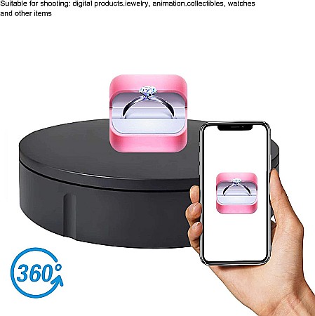 Masa foto motorizata 30 cm, Neagra, greutate suportata 100 kg, rotativa 360 Grade cu telecomanda [2]