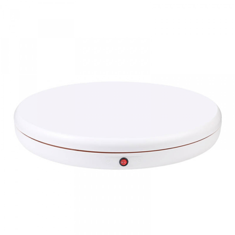 Studio foto - Masă Foto Rotativă Puluz 45 cm – Platformă Motorizată 360° cu Telecomandă, 100 kg, Alba
