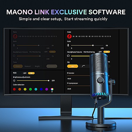 Microfon Gaming Maono DM30 cu lumini RGB programabile, USB [6]