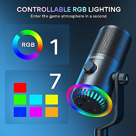 Microfon Gaming Maono DM30 cu lumini RGB programabile, USB [7]