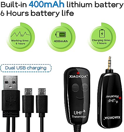 Microfon Lavaliera Omnidirectional Wireless UHF, Xiaokoa [1]