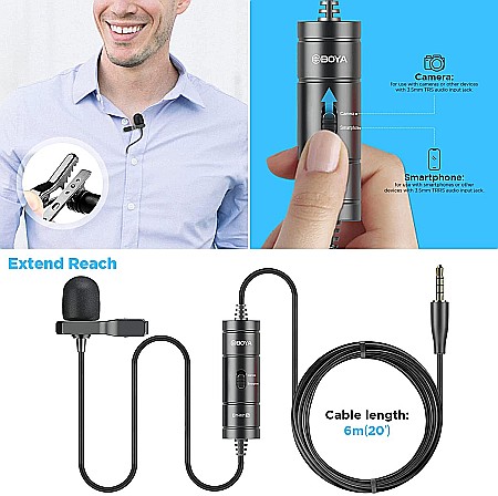 Microfon Lavaliera Stereo, Omnidirectionala, Boya BY-M1S [3]