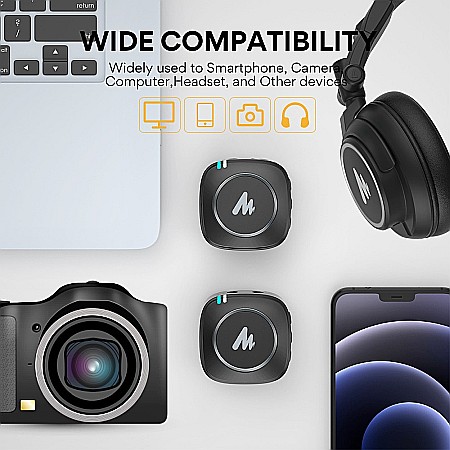 Microfon lavaliera Wireless Maono WM820, 2.4GHz, cu monotorizare in timp real si buton de mute [4]