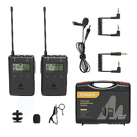 Microfon Wireless Profesional Maono WM730 – 48 Canale UHF, Clip-On Omnidirecțional, Reducere Zgomot și Monitorizare Real-Time [1]