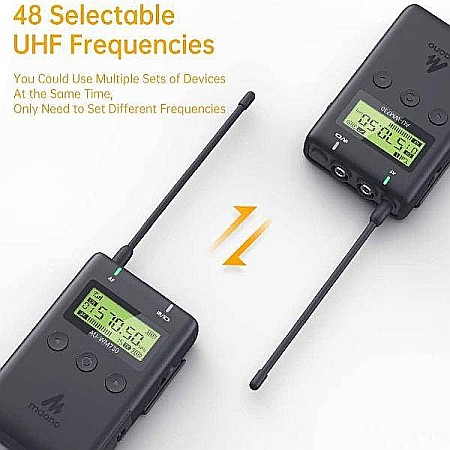 Microfon Wireless Profesional Maono WM730 – 48 Canale UHF, Clip-On Omnidirecțional, Reducere Zgomot și Monitorizare Real-Time [3]