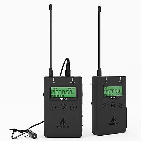 podcasts - Maono WM730 professional wireless lavalier microphone, 48 Channels, Omnidirectional