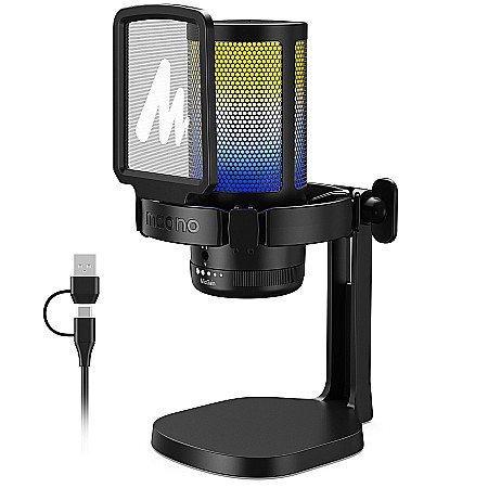 Microfon profesional de Gaming Maono DM20 cu lumini RGB programabile, Cardioid , USB [3]