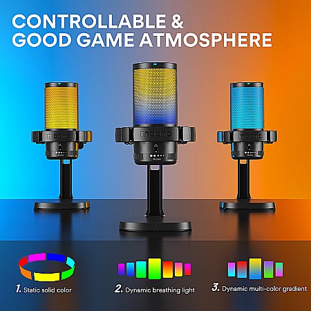Microfon profesional de Gaming Maono DM20 cu lumini RGB programabile, Cardioid , USB [2]