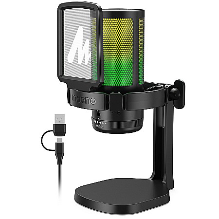 Microfon profesional de Gaming Maono DM20 cu lumini RGB programabile, Cardioid , USB [4]