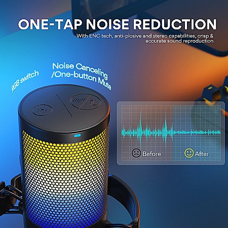 Microfon profesional de Gaming Maono DM20 cu lumini RGB programabile, Cardioid , USB [5]