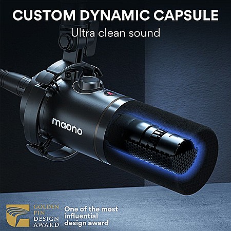 Microfon profesional dinamic Maono PD200X cu lumini RGB programabile, cardioid, pentru Gaming, Podcast, Streaming, XLR/USB [2]