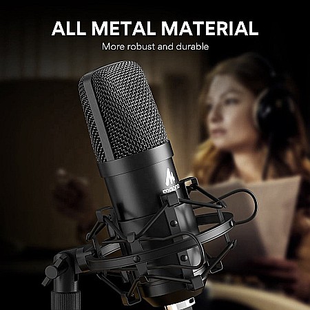 Microfon Profesional Maono AU-A03T, pentru studio Condenser BM800 cu stand metalic pentru Podcast, Streaming, Gaming, Karaoke [5]