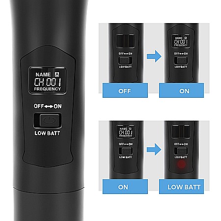 Microfon profesional Maono AU700 omnidirectional wireless, pentru Karaoke, prezentari, negru [3]