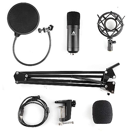 Microfon Profesional Maono pentru studio Condenser BM800 cu stand metalic pentru Podcast, Streaming, Gaming, Karaoke [2]
