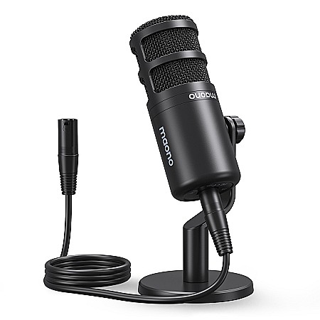 podcasts - Professional studio microphone Maono PD100 XLR, dynamic, cardioid with metal stand, for Podcast, Streaming, Gaming