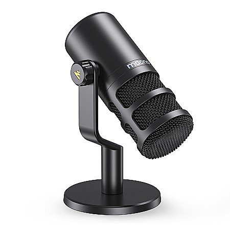 Microfon profesional pentru studio Maono PD100 XLR, dinamic, cardioid cu stand metalic, pentru Podcast, Streaming, Gaming [1]