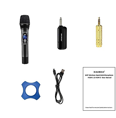 Professional wireless Xiaokoa omnidirectional microphone, for Karaoke, presentations, range of action 80 m, black [4]