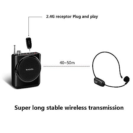 Microfon wireless Xiaokoa N80 tip Over-head, 2.4G, negru [4]