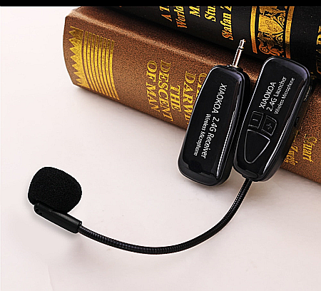 Microfon wireless Xiaokoa N80 tip Over-head, 2.4G, negru [2]