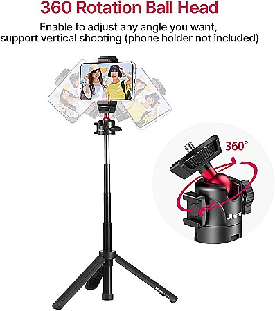 Mini trepied Ulanzi MT-16 cu filet si coldshoe, selfie stick si trepied pentru camere si telefoane [5]