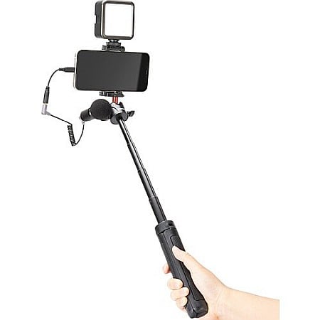 Mini trepied Ulanzi MT-41 cu suport telefon, filet 1/4, coldshoe, selfie stick si trepied pentru camere si telefoane [5]