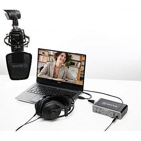 Mixer Audio BOYA BY-AM1 cu 2 Canale USB – Mixer Dual-Channel cu Intrări XLR și 6,35mm, Monitorizare Fără Latență și Alimentare Phantom 48V [6]