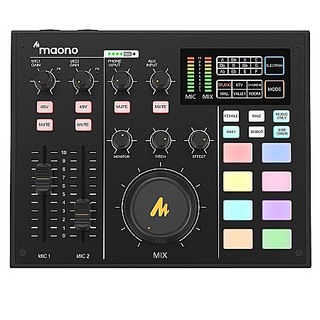 podcasts - Maonocaster AM100 portable mixer, all-in-one studio for podcast
