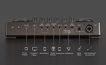 Maono AME2 professional mixer, portable audio production studio for podcast, live streaming [4]