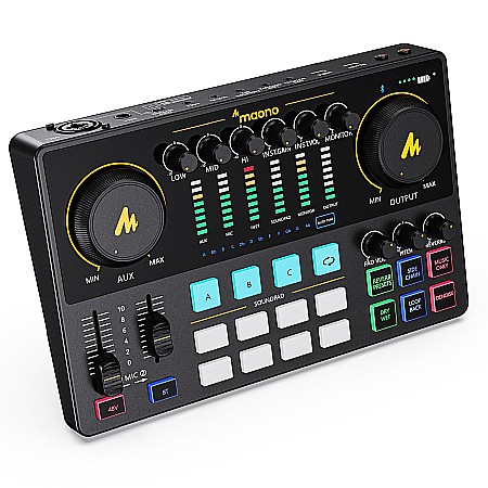 Maono AME2 professional mixer, portable audio production studio for podcast, live streaming [1]