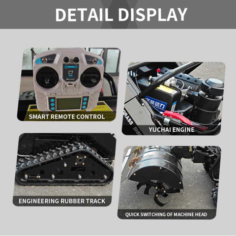 Motocultor multifuncțional pe șenile MDE1102-70 cu freză rotativă [8]