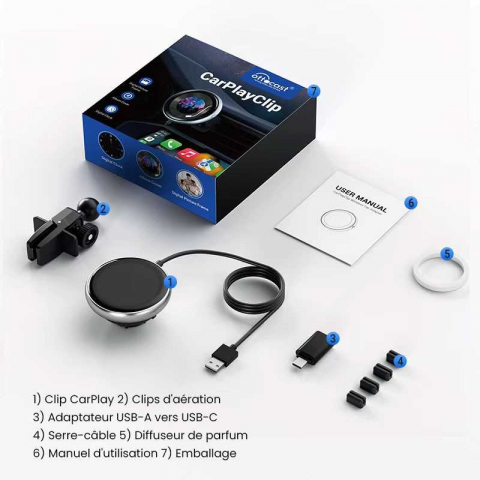 Ottocast N91-C – Adaptor Wireless pentru CarPlay și Android Auto cu Ecran Digital și Difuzor de Parfum [4]