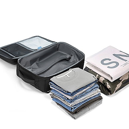 Rucsac cu Vacuum, 22-45 L, Multifunctional, Rezistent la apa, Pompa de aer inclusa ,Laptop 15.6 inchi, 46x15x32 cm, Negru [8]