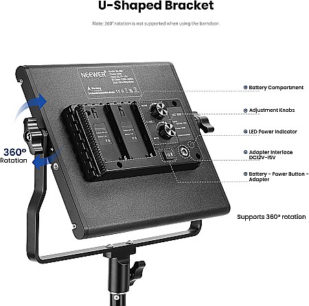 Set 2 lămpi profesionale cu LED, Neewer 660 Bi Color, 40W, 3200-5600K [4]