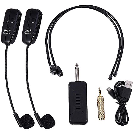 Set 2 Microfoane wireless Xiaokoa U12F tip Over-head, 2.4G, 50 m, negru [1]
