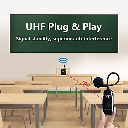 Set 2 Microfoane wireless Xiaokoa U12F tip Over-head, 2.4G, 50 m, negru [4]
