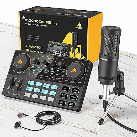Set profesional Maono all in one, mixer, microfon si casti pentru podcast [2]