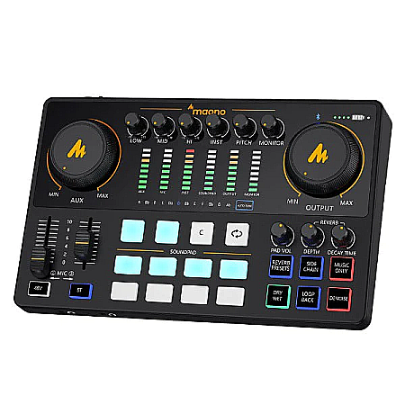 Set profesional Maono AME2A Sound card all in one, mixer, microfon XLR cardioid pentru podcast, live streaming [3]