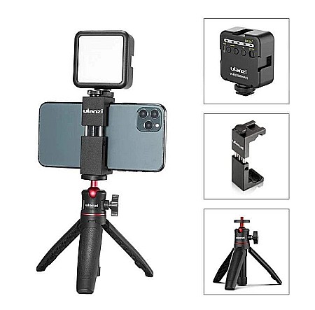 Set Vlogging 6 Ulanzi pentru Telefon - Mini trepied MT08, Suport Telefon ST02S, Lampa LED VL49 [2]