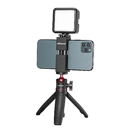 Professional Lamps for Video Shooting - Vlogging Set 6 Ulanzi for Phone - Mini Tripod MT08, Phone Holder ST02S, LED Lamp VL49