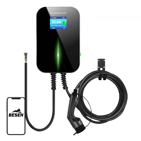Cables and chargers for electric cars - Besen BS20 Charging Station, 22kW, LCD Screen, Wifi