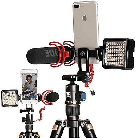 Suport metalic  de telefon si camere actiune pentru birou, trepied, DSLR, accesorii foto,  rotativ 360 grade [4]