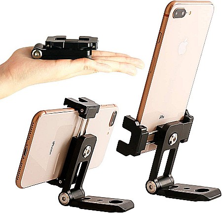 Suport metalic  de telefon si camere actiune pentru birou, trepied, DSLR, accesorii foto,  rotativ 360 grade [2]