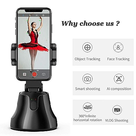 Suport smart, portabil pentru telefoane mobile cu detectare faciala si rotire 360 de grade [7]