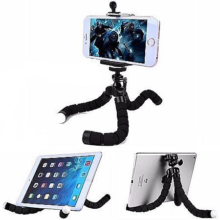 Trepied flexibil, ajustabil pentru telefon / camera cu cap rotativ, Negru [2]
