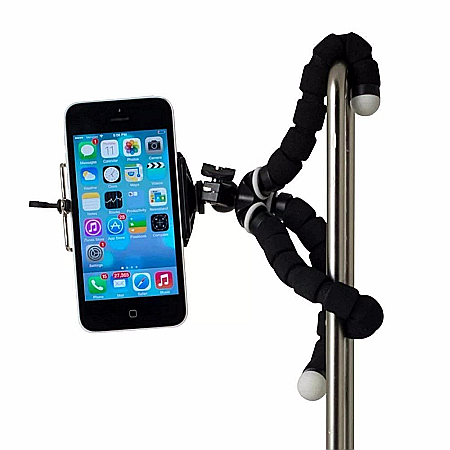 tripods - Flexible, adjustable tripod for phone / camera with rotating head, Black