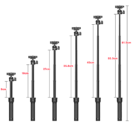 Trepied integrat cu suport pentru telefon Ulanzi MT-34, Negru, max 81.5cm [4]