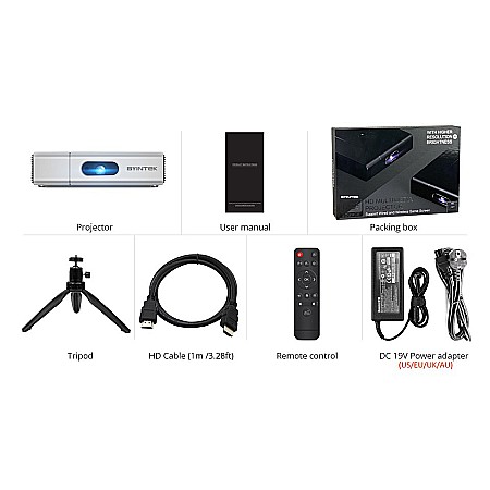 Videoproiector DLP smart, portabil, 3D BYINTEK U50 Pro, 1080P, 4k, 700 ANSI lumeni, Android, HDMI [4]