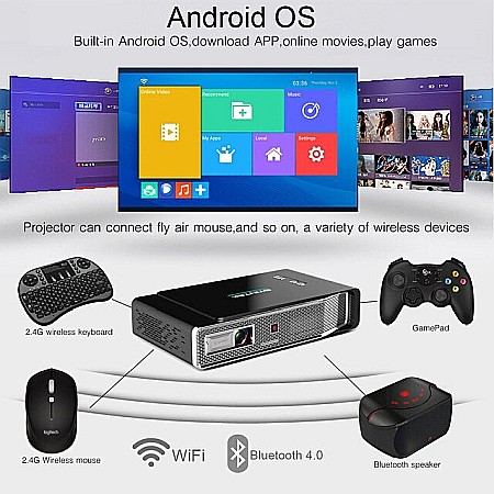 Videoproiector smart, portabil, 3D BYINTEK UFO R15, 4k, 600 ANSI lumeni, Android, HDMI [7]