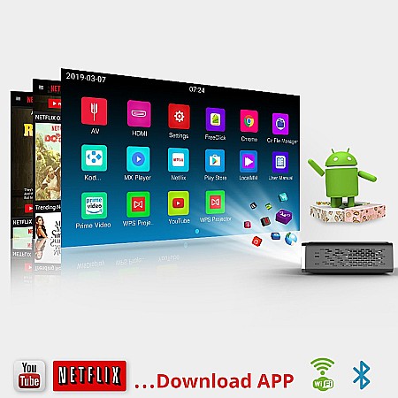 Videoproiector smart, portabil, 3D BYINTEK UFO R15, 4k, 600 ANSI lumeni, Android, HDMI [5]